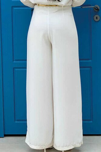 0125-1 Large Size Trousers Skirt Ecru - 2