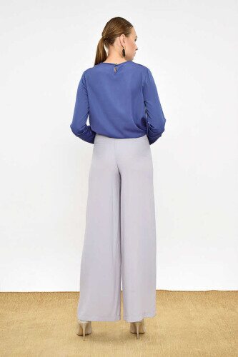 0125-1 Large Size Trousers Skirt Gray - 4