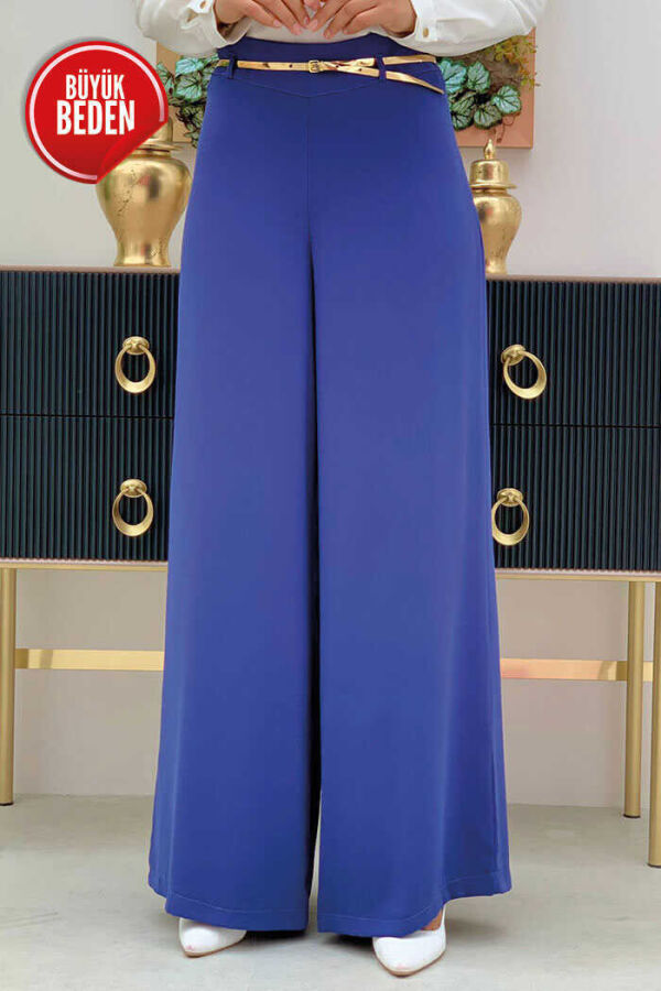 0125-1 Plus Size Trousers Skirt Indigo - 1