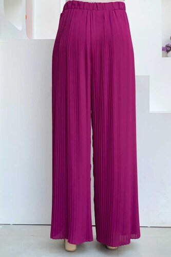 0129 Bundfaltenhose Fuchsia - 2