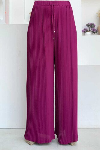 0129 Pleated Trousers Fuchsia 