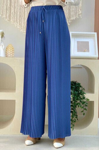 0129 Pleated Trousers Indigo 