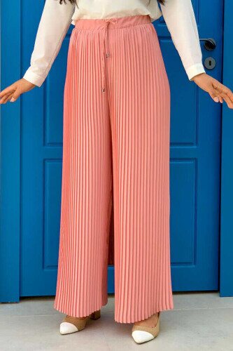 0129 Pleated Trousers Powder - 1