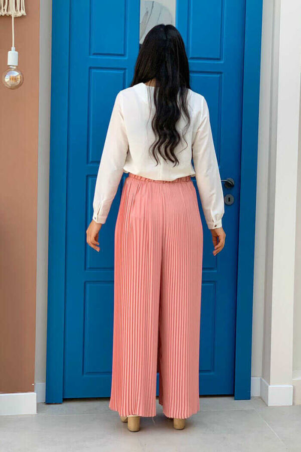 0129 Pleated Trousers Powder - 2