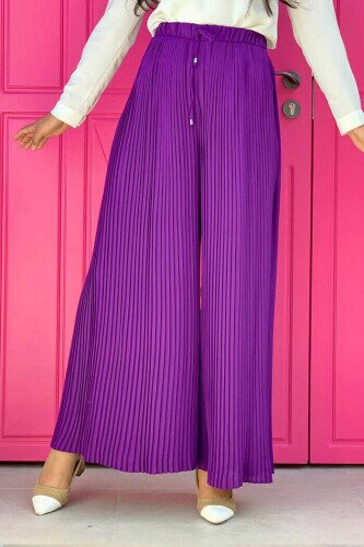 0129 Pleated Trousers Purple 