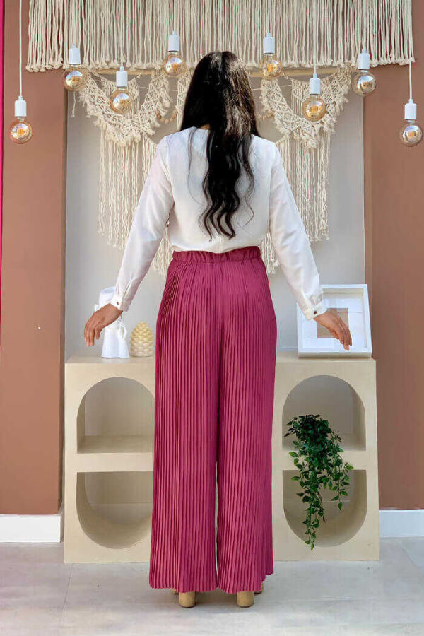 0129 Pleated Trousers Dried Rose - 2