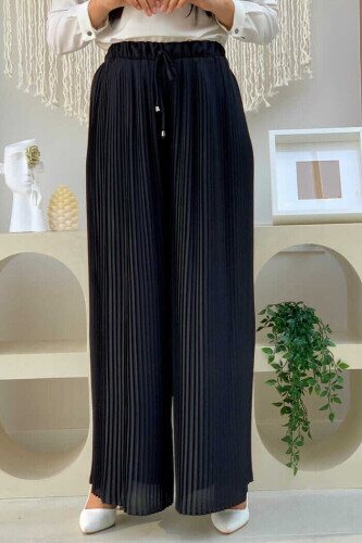 0129 Pleated Trousers Black 