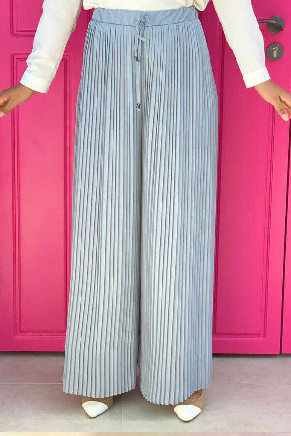 0129 Pleated Trousers Gray - 1