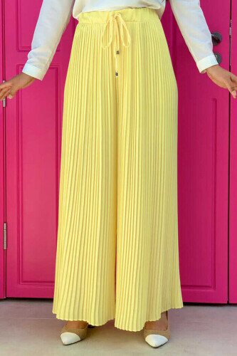 0129 Pleated Trousers Yellow - 1