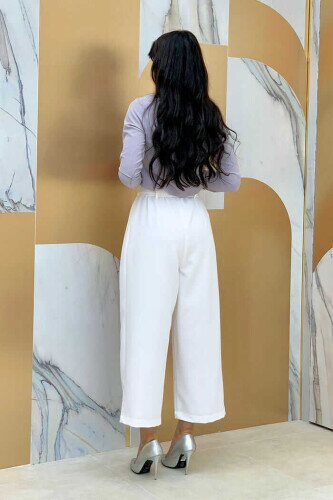 0174 Waist Tied Trousers Ecru - 2