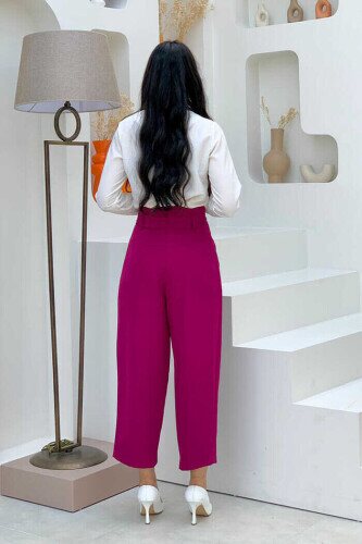 0174 Waist Tied Trousers Fuchsia - 2