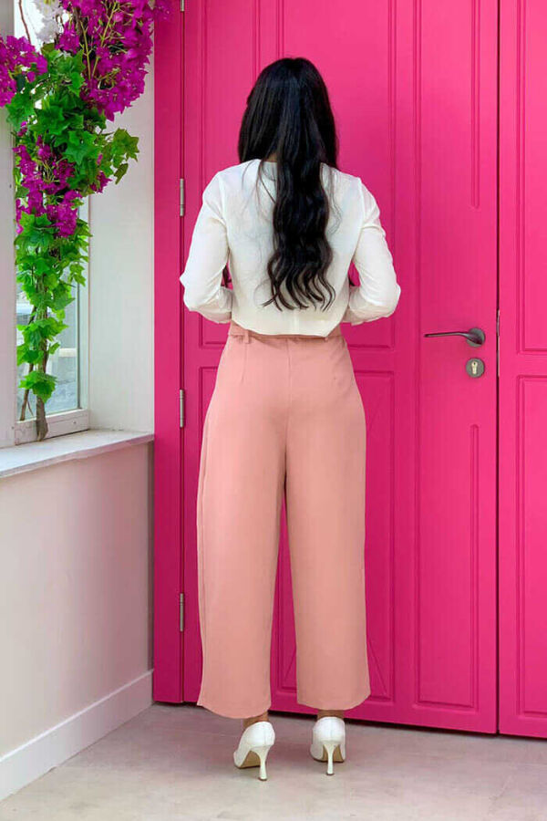 0174 Waist Tied Trousers Powder - 2