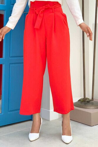 0174 Waist Tied Trousers Red 