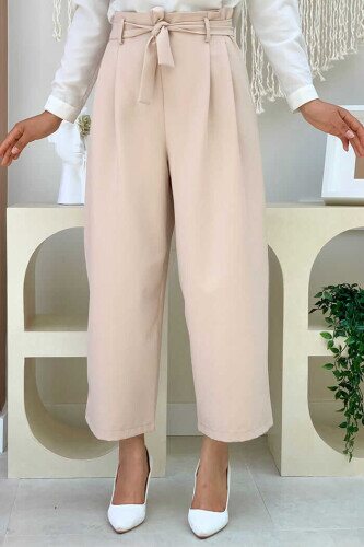 0174 Waist Tied Trousers Stone 