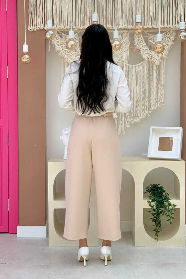 0174 Waist Tied Trousers Stone - 2