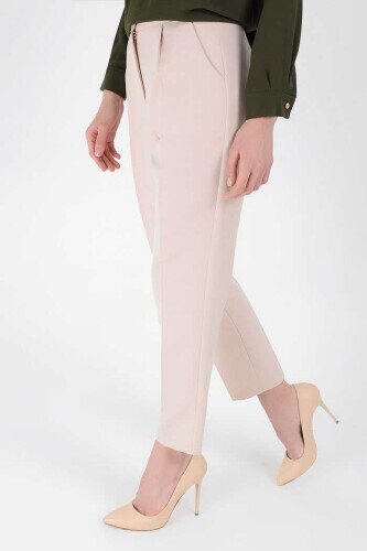 0201 Carrot Length Trousers Stone - 2