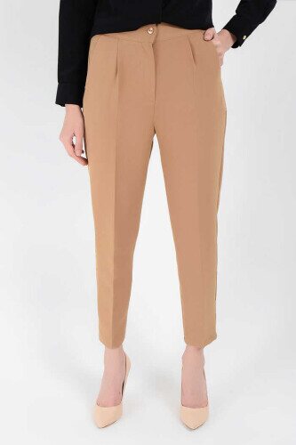 0201 Carrot Length Trousers Tan - 2