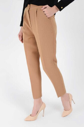 0201 Carrot Length Trousers Tan - 3