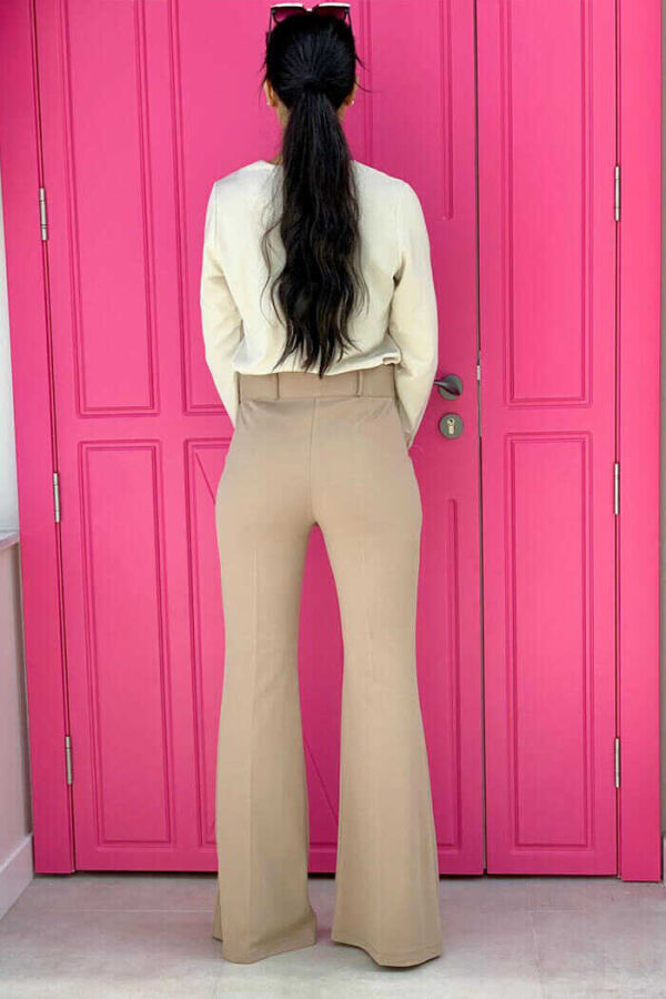 Waist Zippered Flared Trousers 0231 Mink - 3