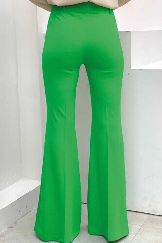 Waist Zipper Flared Trousers 0231 Green - 2