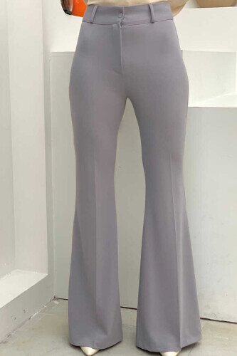 Waist Zippered Flared Trousers 0231 Gray 