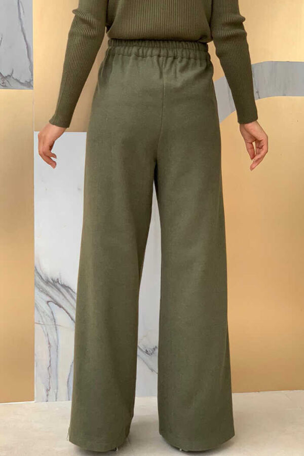 Zippered Pocket Detailed Cachet Trousers 0272 Khaki - 3