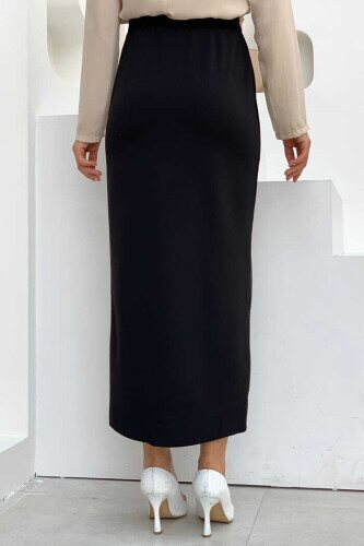 1074-1 Large Size Lycra Skirt Black - 2