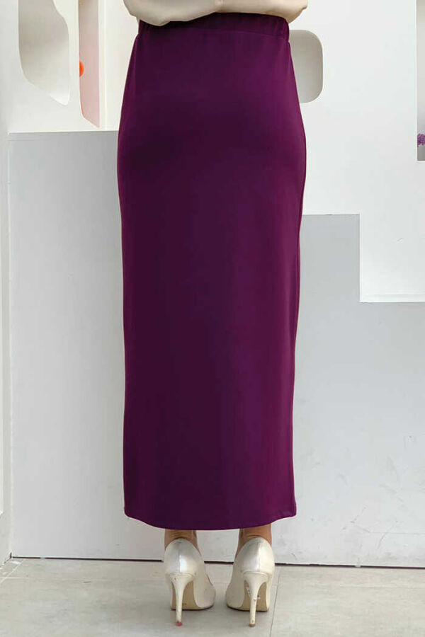 1074-1 Plus Size Lycra Skirt Purple - 2