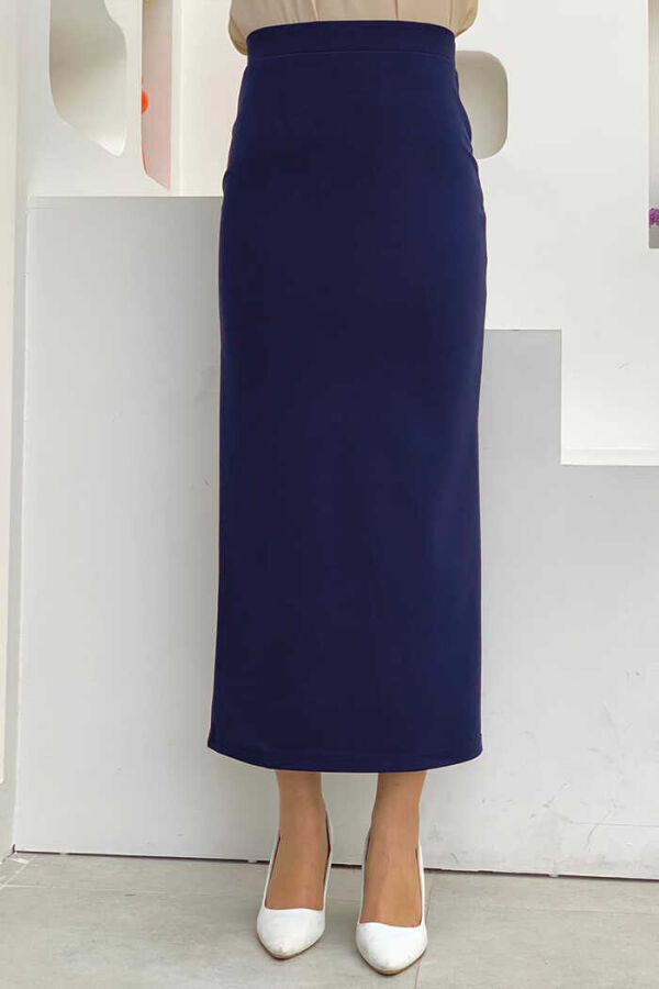 1074 Lycra Skirt Navy Blue - 1