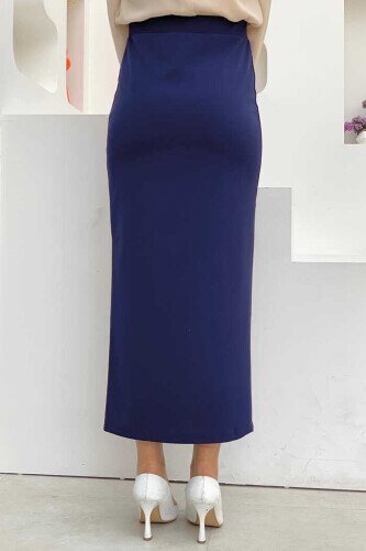 1074 Lycra Skirt Navy Blue - 2