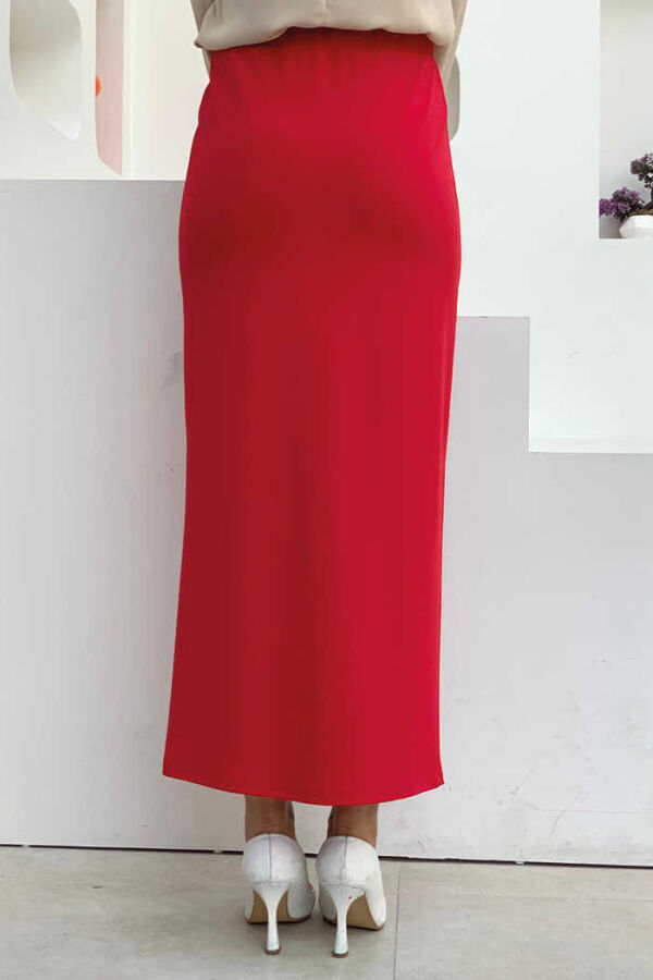 1074 Lycra Skirt Red - 2