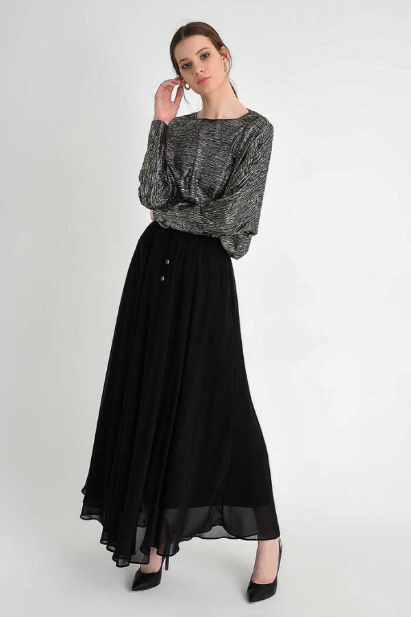 1141 Chiffon Skirt Black - 3