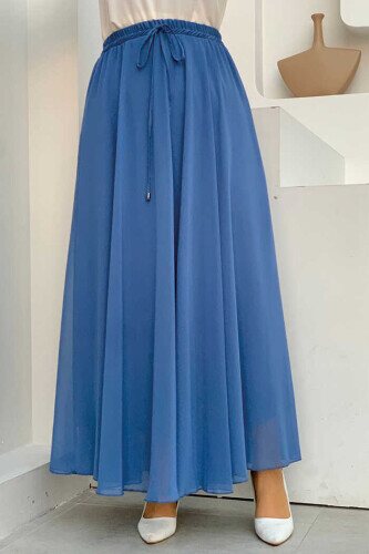 1141 Chiffon Skirt Indigo - 1