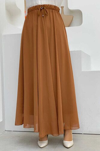 1141 Chiffon Skirt Tan - 1