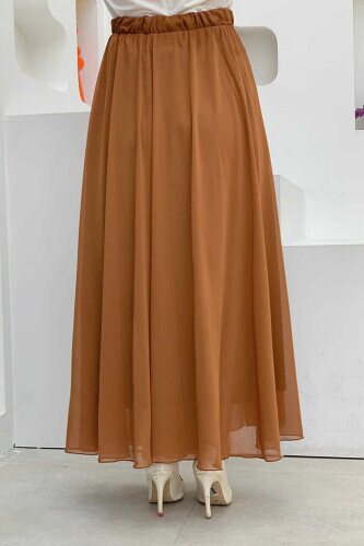 1141 Chiffon Skirt Tan - 2