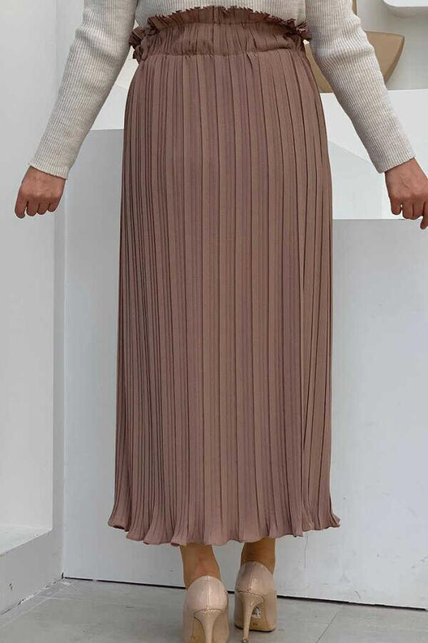 1143 Pleated Plain Skirt Mink - 2