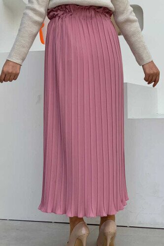 1143 Pleated Straight Skirt Powder - 2