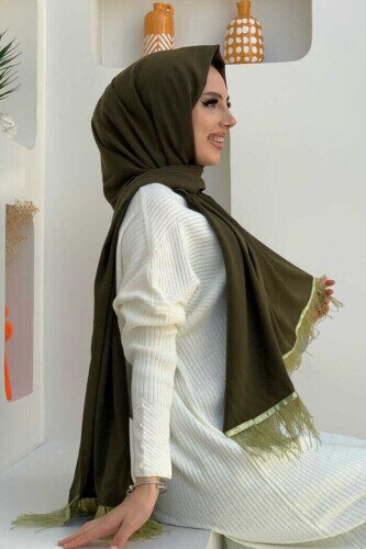 2019 Feather Shawl Khaki - 2