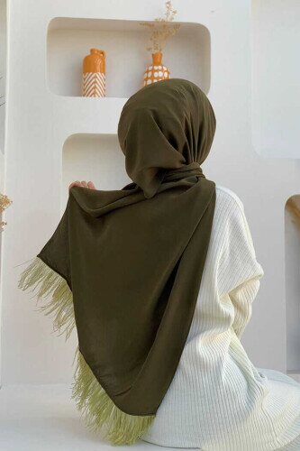 2019 Feather Shawl Khaki - 3