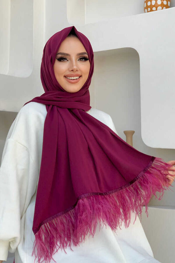 2019 Feather Shawl Plum - 2