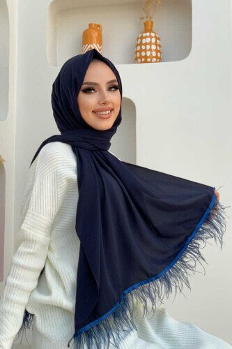 2019 Feather Shawl Navy 