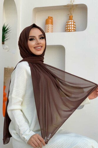 2019 Chiffon Shawl Brown 