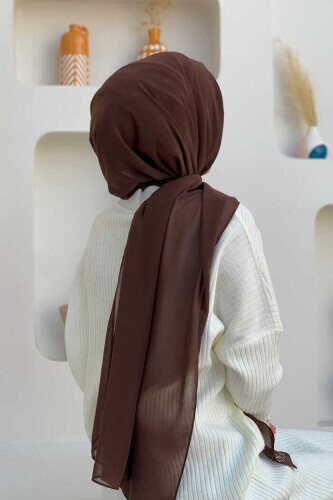 2019 Chiffon Shawl Brown - 3