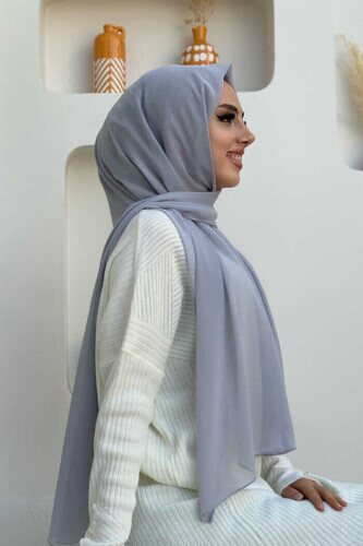 2019 Chiffon Shawl Gray - 2