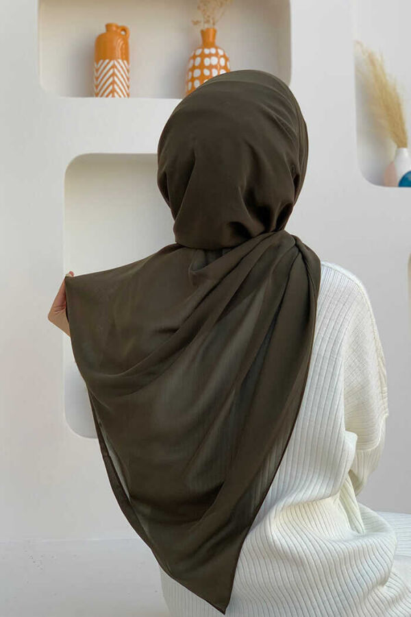 2019 Chiffon Shawl Khaki - 2