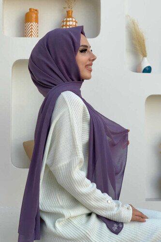 2019 Chiffon Shawl Lilac - 2