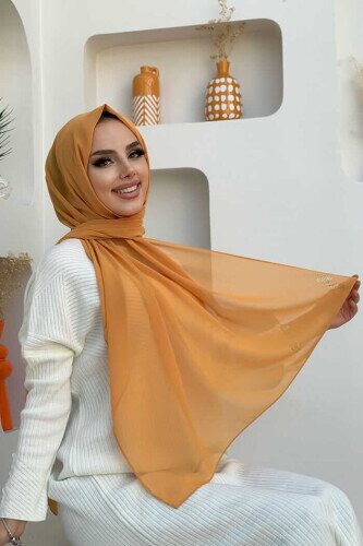 2019 Chiffon Shawl Mustard 