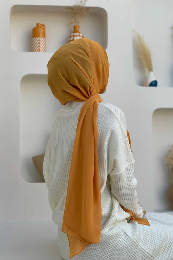 2019 Chiffon Shawl Mustard - 3