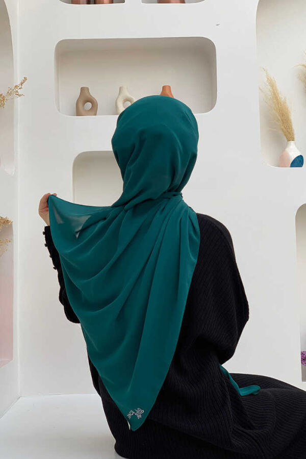 2019 Chiffon Shawl Emerald - 3