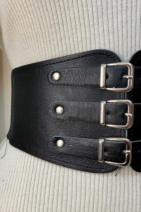 2019 Triple Buckle Belt Black - 2